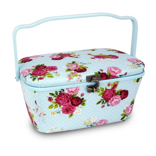 Dritz&#xAE; Large Blue Oval Sewing Basket